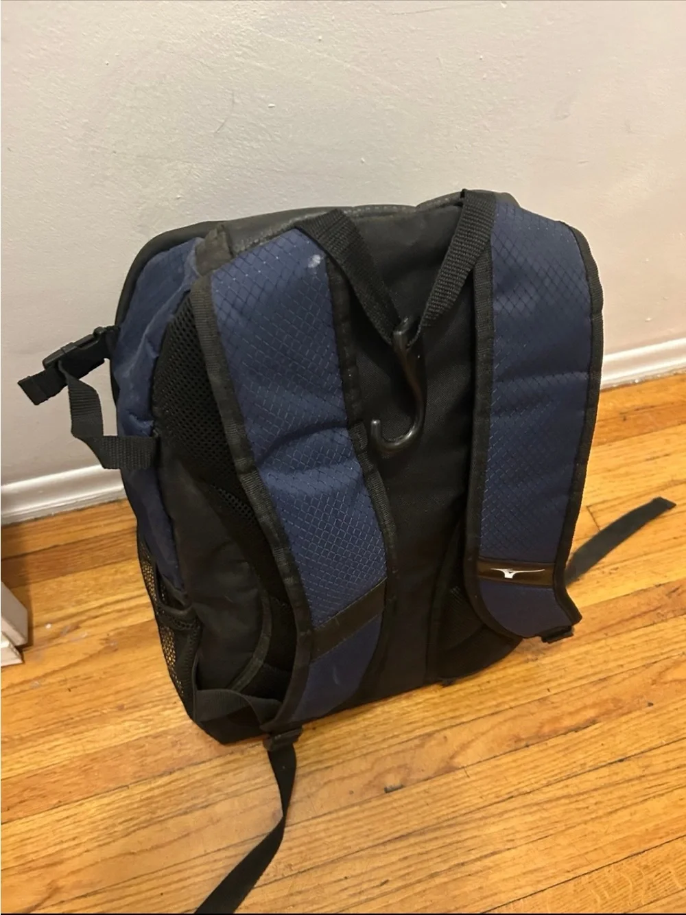 Mizuno Navy and Black Athletic Backpack with Front Logo